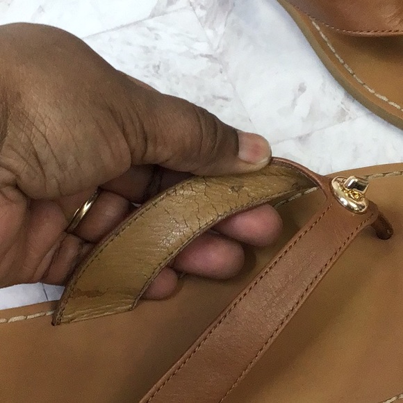 COACH Brown Leather slippers flip flops - Picture 3 of 9